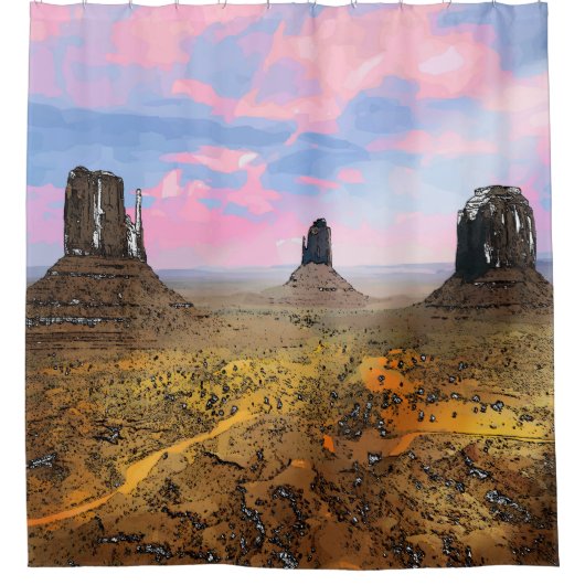 Monument Valley. Douchegordijn (Voorkant)
