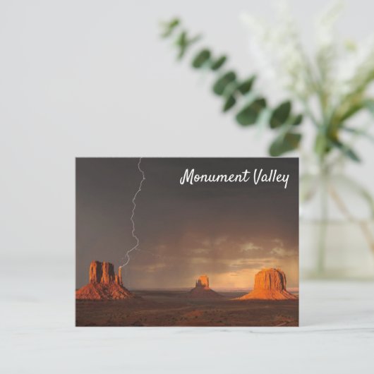 Monument Valley Lightning Strike Arizona Briefkaart (Staand voorkant)