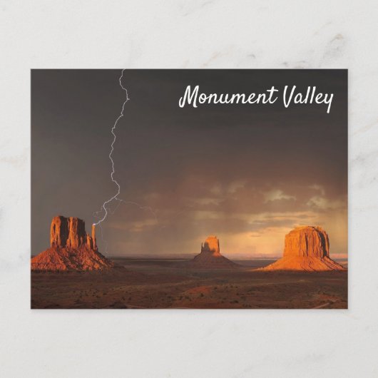 Monument Valley Lightning Strike Arizona Briefkaart (Voorkant)