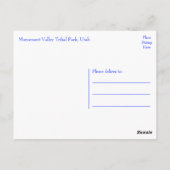 Monument Valley Navajo Tribal Park Utah USA Briefkaart (Achterkant)