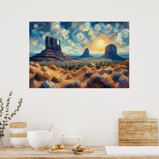 Monument Valley olieverfschilderij Poster (Keuken)