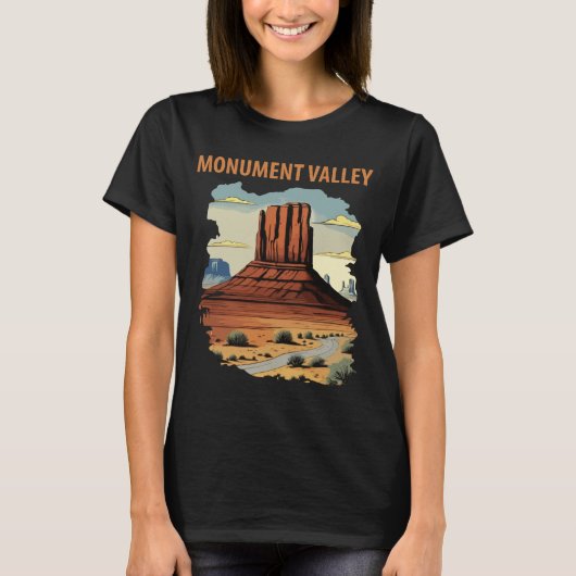 Monument Valley Rode Butte Woestijn Reizen T-shirt (Voorkant)