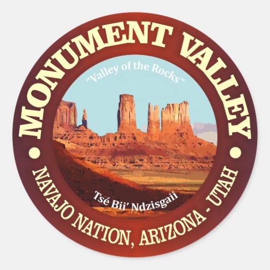 Monument Valley Ronde Sticker (Voorkant)