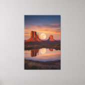 Monument Valley Supermoon Reflectie – Woestijn Canvas Afdruk (Voorkant)