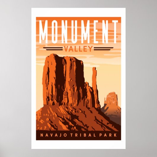 Monument Valley Travel Poster Print (Voorkant)