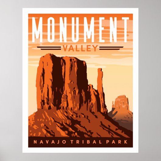 Monument Valley Travel Poster Wall Art print (Voorkant)
