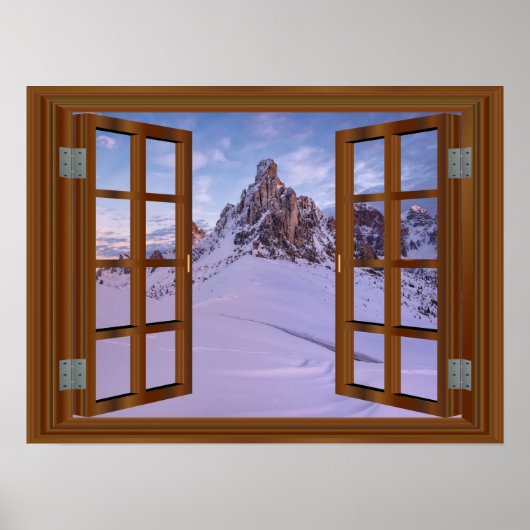 Monument Valley USA Faux Window Uitzicht Winter Poster (Voorkant)