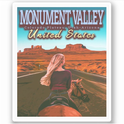 MONUMENT VALLEY - UTAH - ARIZONA - VERENIGDE STATE STICKER (Voorkant)