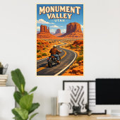 Monument Valley Utah - Oude Reisposter Poster (Thuiskantoor)