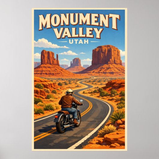 Monument Valley Utah - Oude Reisposter Poster (Voorkant)