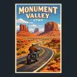 Monument Valley Utah - Vintage Travel Poster<br><div class="desc">Monument Valley Utah has some of the most unique landforms anywhere in the world! 

This cool vintage snapshot of the famous landscapes will look great on a wall in your home or office.</div>