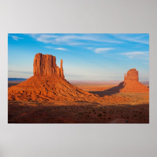 Monument Valley Utah woestijn handschoenen in pano Poster (Voorkant)
