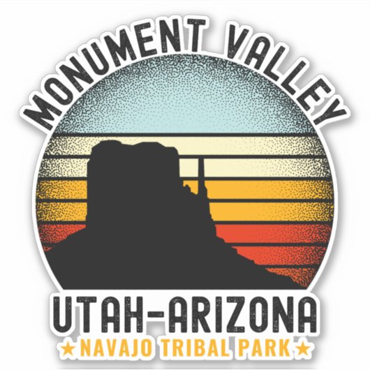Monument Valley Vintage Landscape Utah  Sticker (Voorkant)