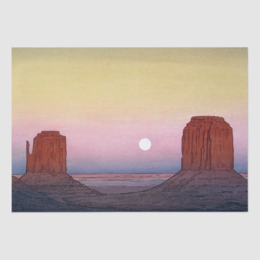 Monument Valley, Yoshida, Woodcut Tissuepapier (Voorkant)