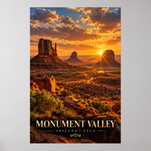 Monument Valley Zonsondergang Poster   Arizona Uta