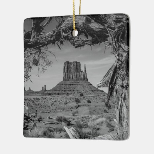 Monument Valley Zwart-wit Keramisch Ornament (Links)