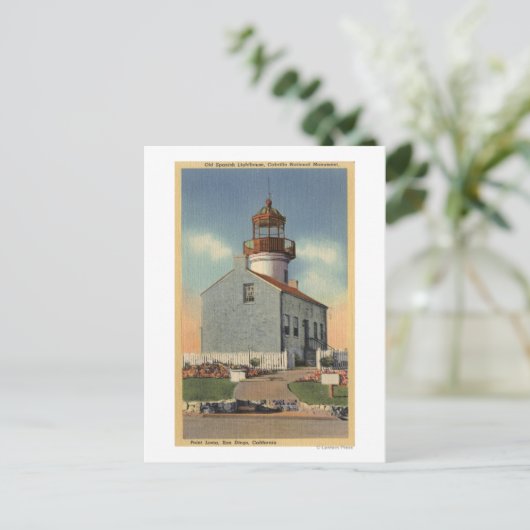 Monument van Cabrillo Nat'l, vuurtoren van Point L Briefkaart (Staand voorkant)