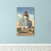 Monument van Cabrillo Nat'l, vuurtoren van Point L Canvas Afdruk (Insitu (Houten vloer))