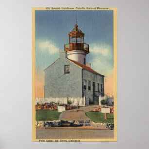 Monument van Cabrillo Nat'l, vuurtoren van Point L Poster