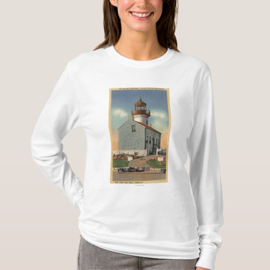 Monument van Cabrillo Nat'l, vuurtoren van Point L T-shirt (Voorkant)