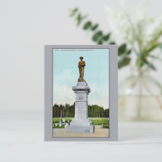 Monument van de  soldaat Olympia WA Briefkaart (Staand voorkant)