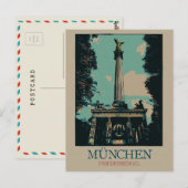 Monument van de Vrede, München, Duitsland Briefkaart (Voorkant / Achterkant)