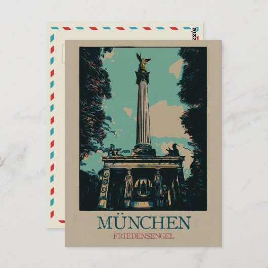 Monument van de Vrede, München, Duitsland Briefkaart (Voorkant / Achterkant)