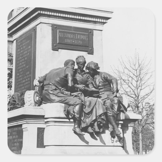 Monument voor Alexandre Dumas Pere Vierkante Sticker (Voorkant)