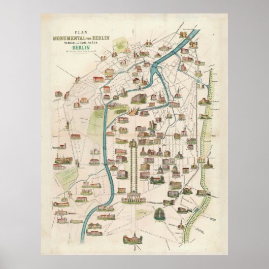 Monument voor  Berlijn Duitsland (1856) Poster (Voorkant)