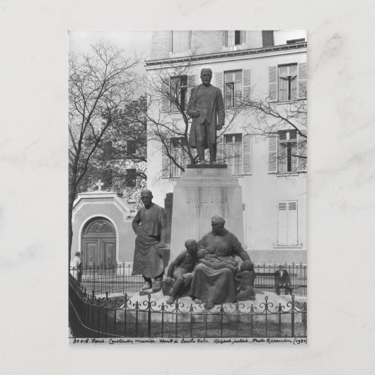 Monument voor Emile Zola Briefkaart (Voorkant)
