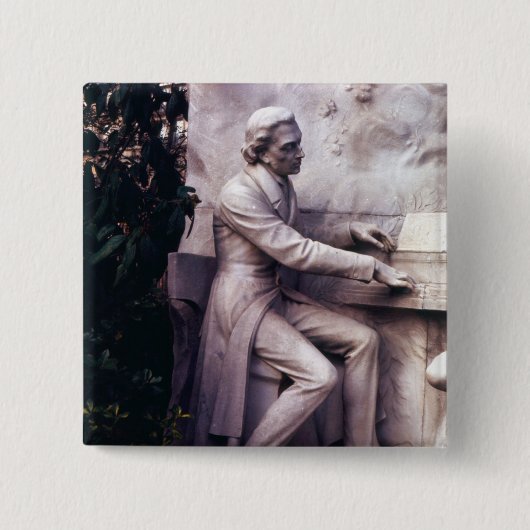 Monument voor Frederic Chopin Vierkante Button 5,1 Cm (Voorkant)