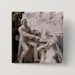 Monument voor Frederic Chopin Vierkante Button 5,1 Cm