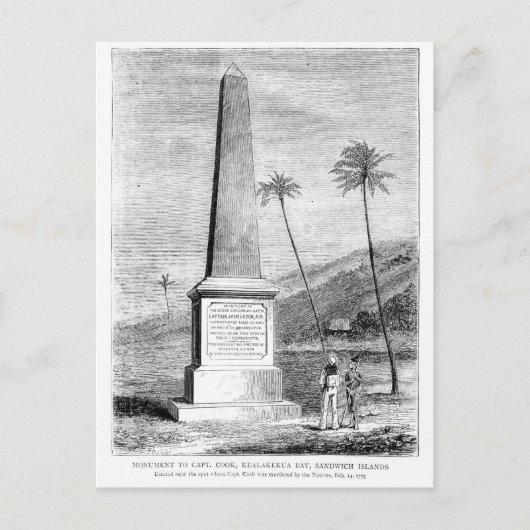 Monument voor kapitein James Cook Briefkaart (Voorkant)