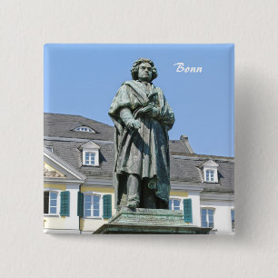 Monument voor Ludwig van Beethoven in Bonn Vierkante Button 5,1 Cm