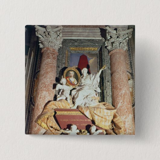 Monument voor Maria Clementina Sobieska 1739 Vierkante Button 5,1 Cm (Voorkant)