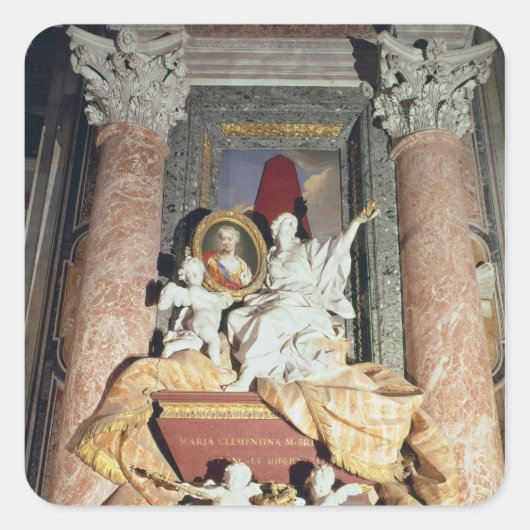 Monument voor Maria Clementina Sobieska 1739 Vierkante Sticker (Voorkant)