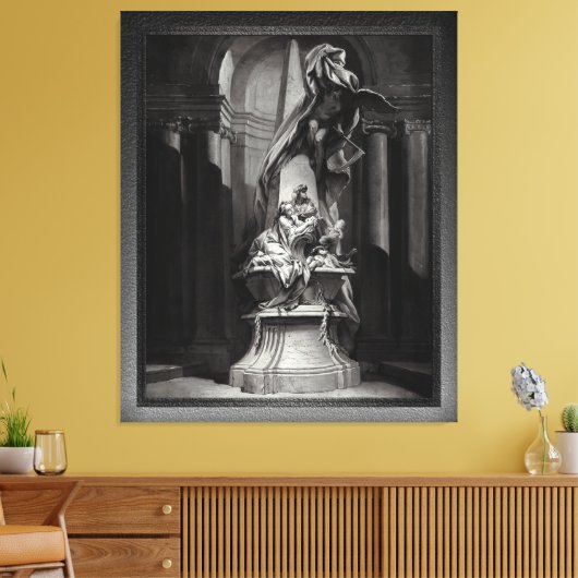 Monument voor Mignard door François Boucher Canvas Afdruk (Insitu (Woonkamer))