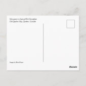 Monument voor Samuel De ChamPlain, Quebec, Canada Briefkaart (Achterkant)