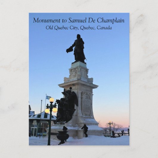 Monument voor Samuel De ChamPlain, Quebec, Canada Briefkaart (Voorkant)