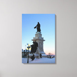 Monument voor Samuel De ChamPlain, Quebec, Canada Canvas Afdruk