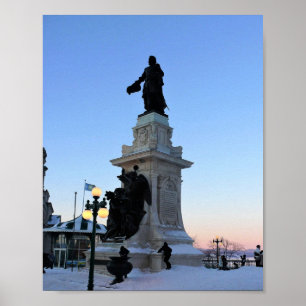 Monument voor Samuel De ChamPlain, Quebec, Canada Poster