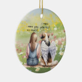 Monument voor vrouw en hond  keramisch ornament (Rechts)