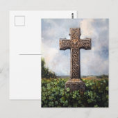 Monumentale sierkruis met klaverschamroeken briefkaart (Voorkant / Achterkant)