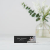 Monumentale stonemason op het werk mini visitekaartje (Staand voorkant)