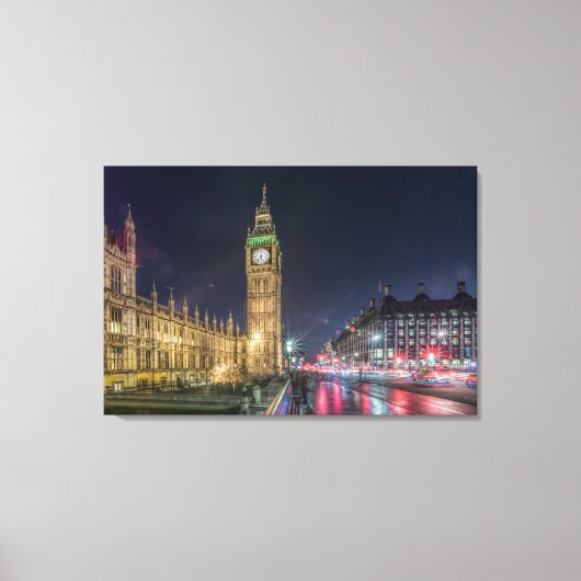 Monumenten | Big Ben at Night Canvas Afdruk (Voorkant)
