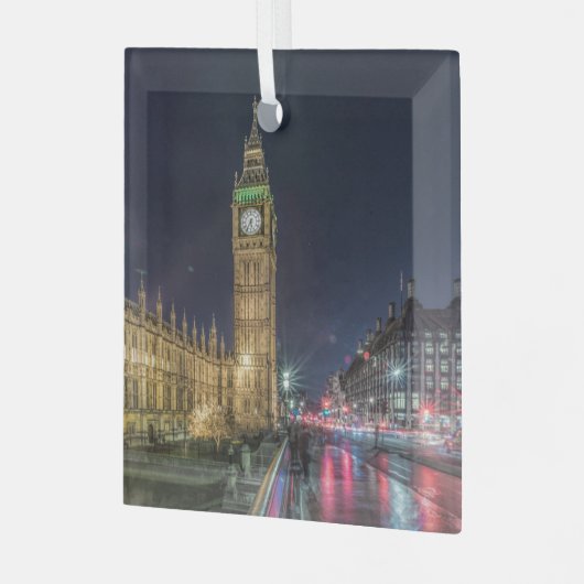 Monumenten | Big Ben at Night Glas Ornament (Voorkant links)