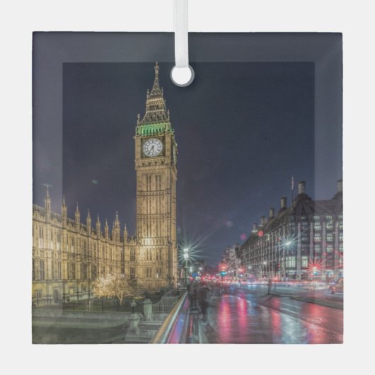 Monumenten | Big Ben at Night Glas Ornament (Voorkant)