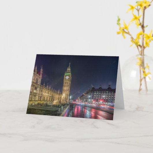 Monumenten | Big Ben at Night Kaart (Gele Bloem)