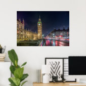 Monumenten | Big Ben at Night Poster (Thuiskantoor)