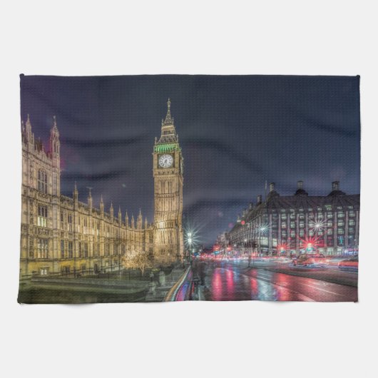 Monumenten | Big Ben at Night Theedoek (Horizontaal)